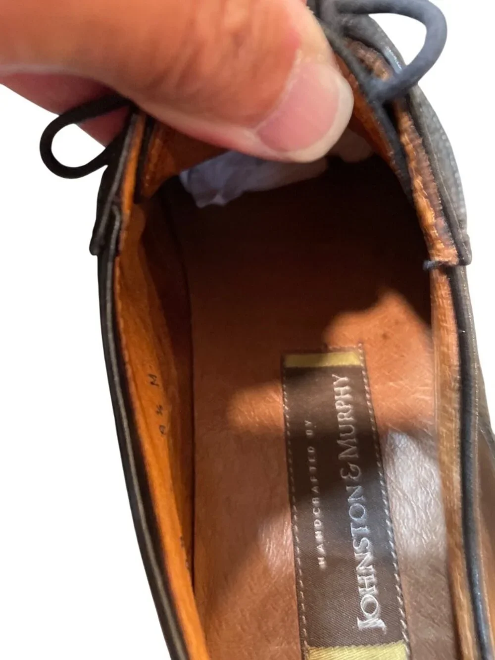 Johnston Murphy mens brown leather dress oxford shoes sz 9.5M SKUn 10-551